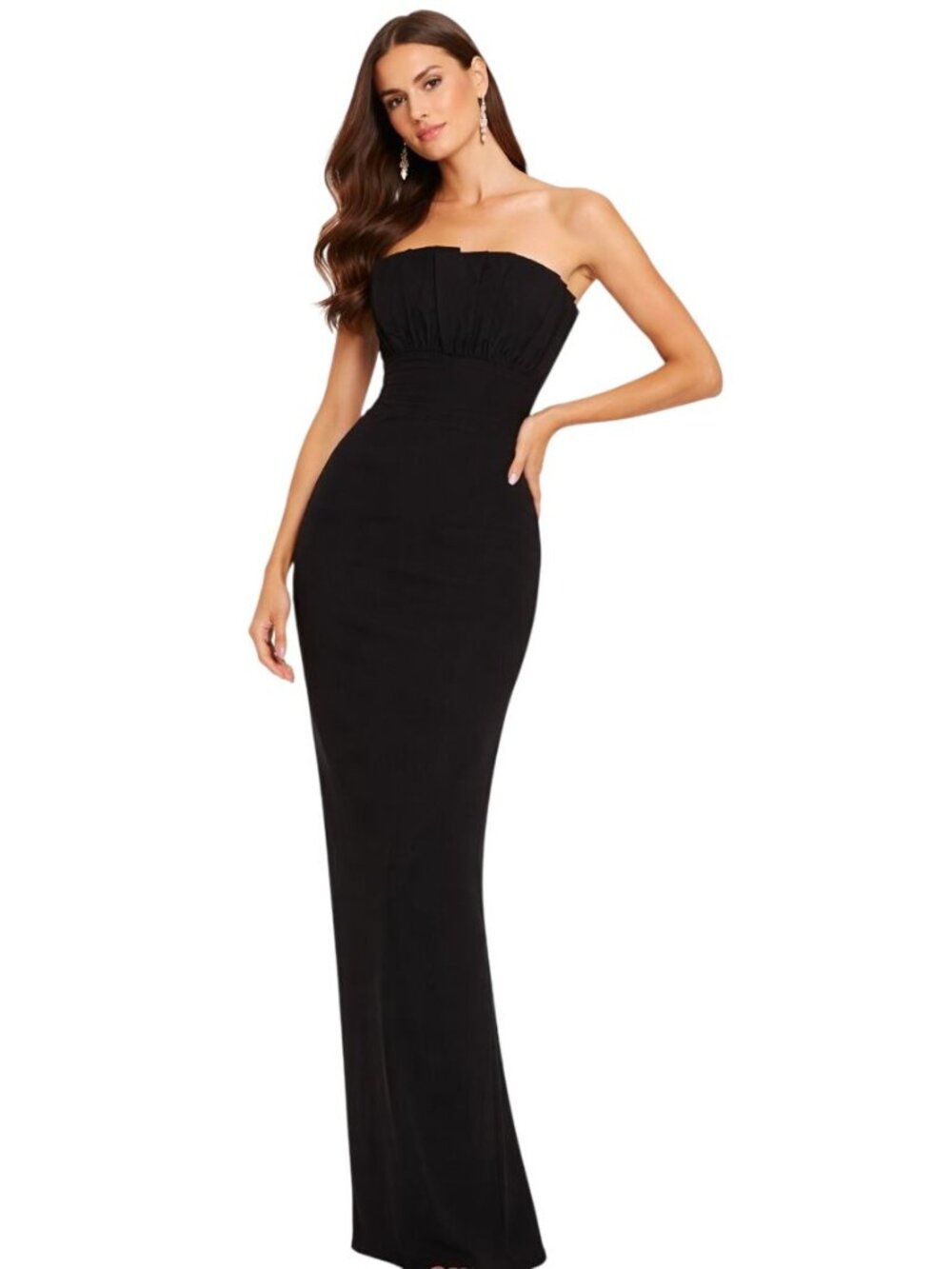 Sau Lee Noah Gown Strapless Black NWOT - size 4